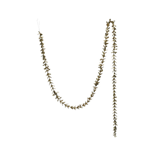 Faux Boxwood Glitter Garland