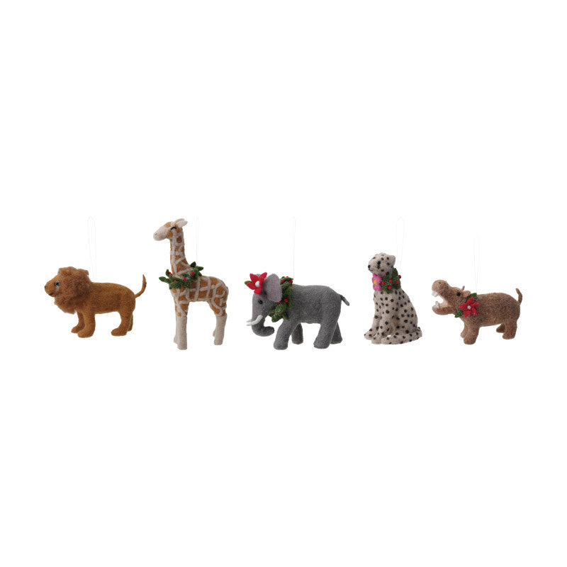 Felt Safari Animal Ornaments
