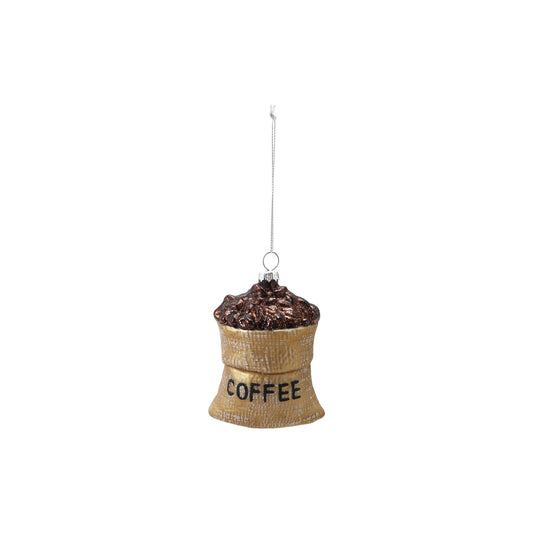 Coffee Bean Sack Glass Ornament