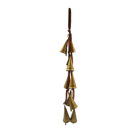 Velvet Ribbon & Cone Bell Door Hanger