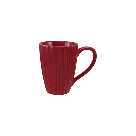 Ribbed Stoneware Mug - Red
