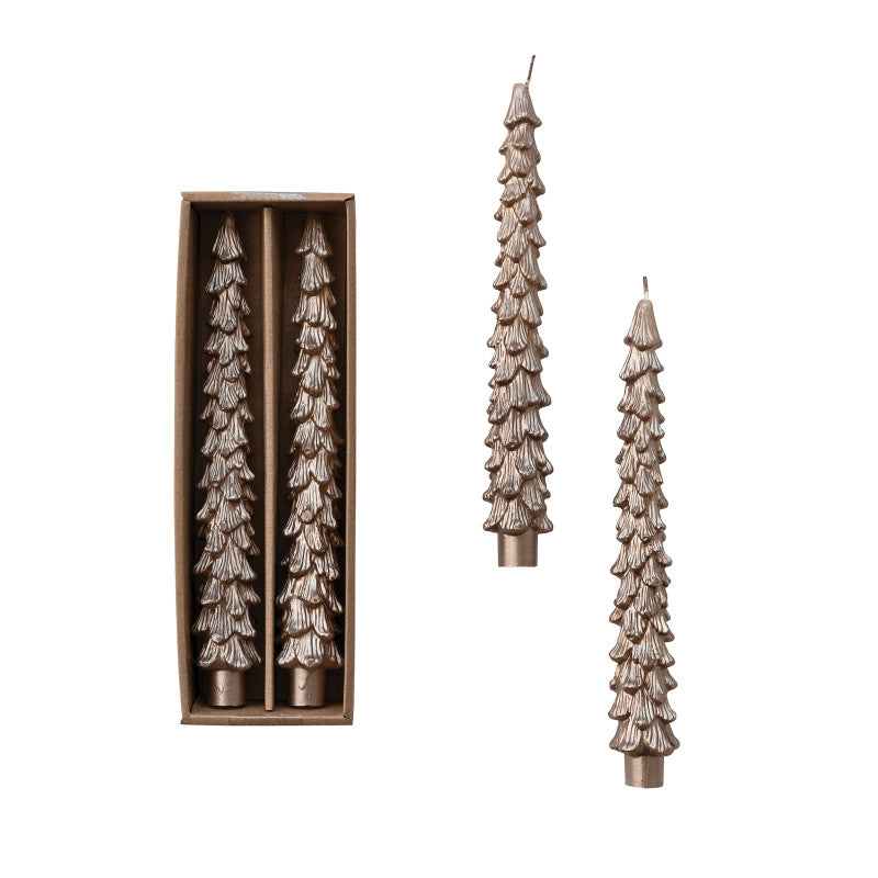 Champagne Tree Taper Candles - Set of 2