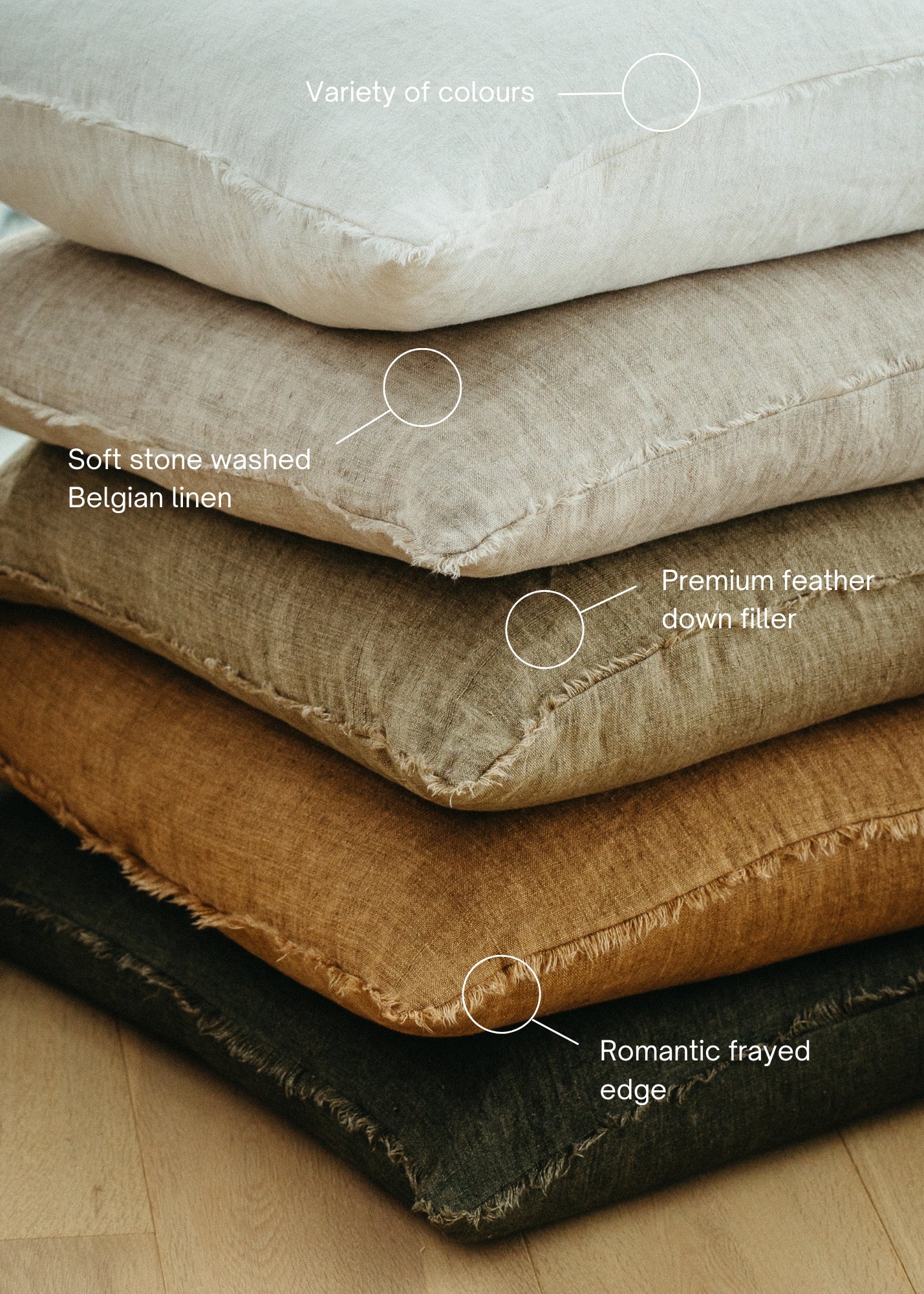 24x24 Lina Linen Pillow Mocha