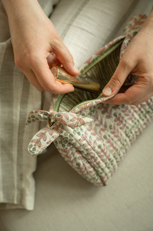 Floria Block Print Pouch S