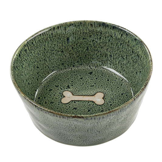 Stoneware Pet Dish - Green