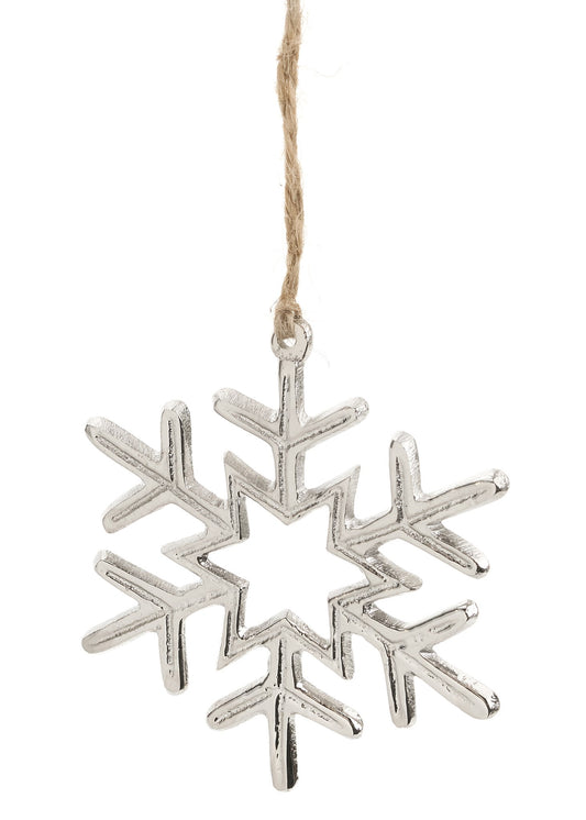Metal Snowflake Ornament: Silver