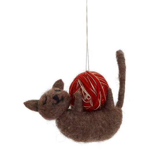 Felt Cat w/ Yarn Ornament