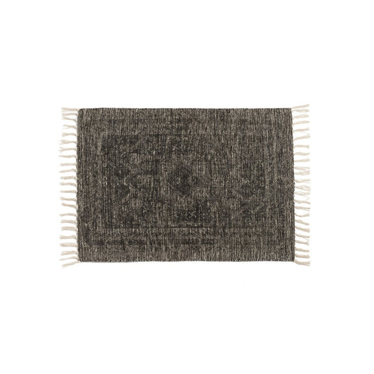 Woven Cotton Rug - Dark