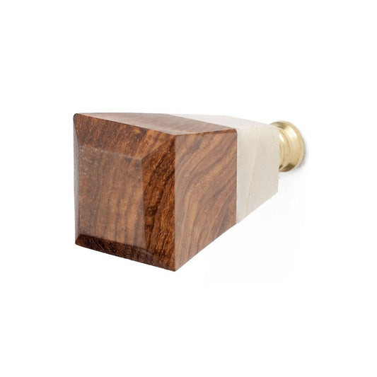 Knob: Square Wood Marble