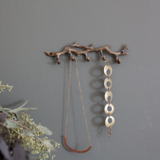 Small Twig Wall Hook - Brass