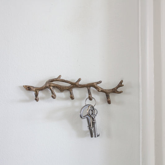 Small Twig Wall Hook - Brass