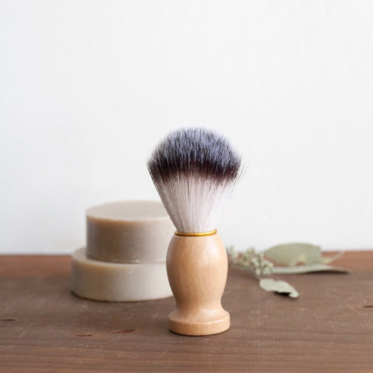 Wooden Handled Shave Brush - badger