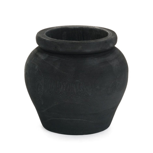 Black Paulownia Wood Vase
