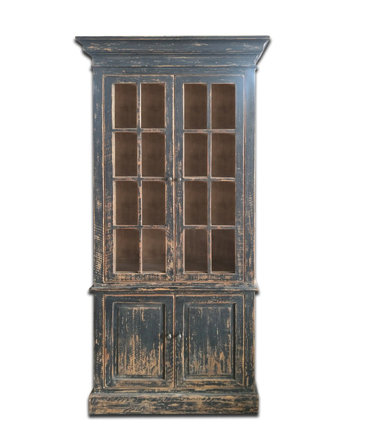 Recycled Pine + Glass Cabinet