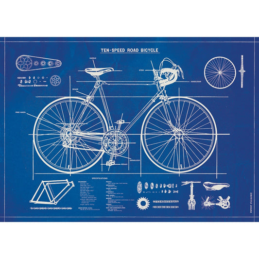 Poster- Bicycle Blue Print