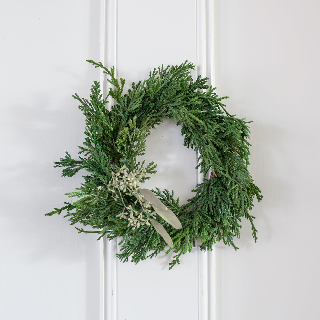 Faux Cedar Wreath 14"