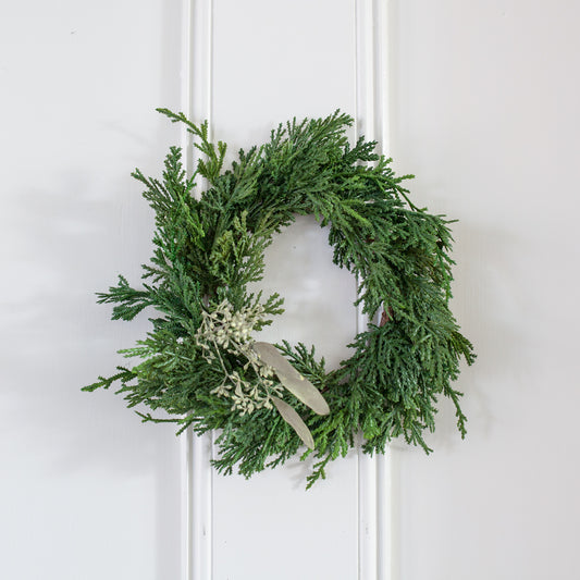 Faux Cedar Wreath 14"