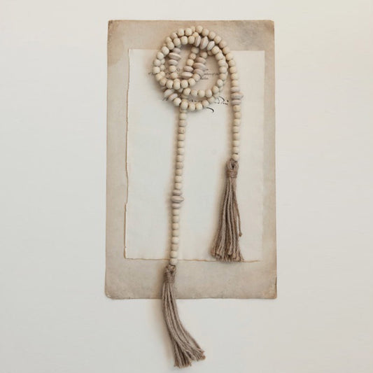 Natural Bead Garland w Tassel