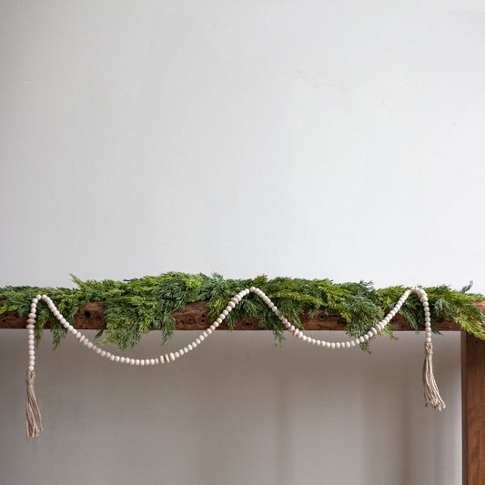Natural Bead Garland w Tassel