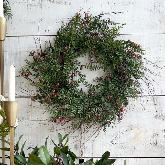 Faux Nandina Wreath