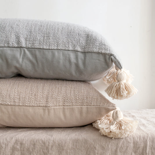Bora Tassel Pillow - Cream