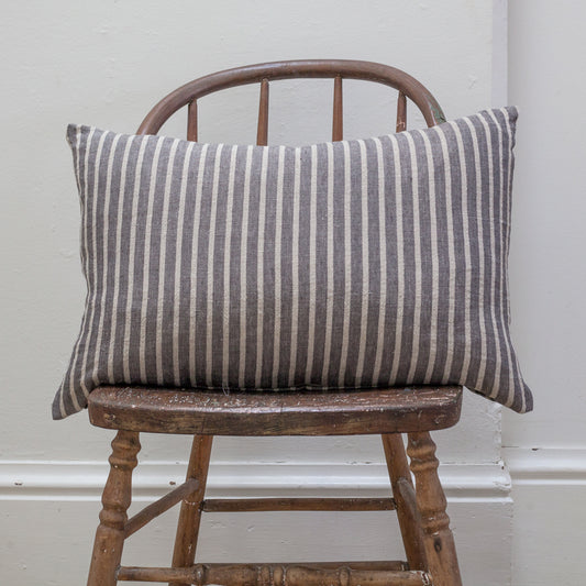 Stripe Linen Pillow - Grey 16 x 24
