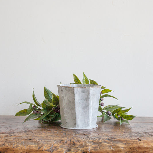 Fluted Metal Plant Pot