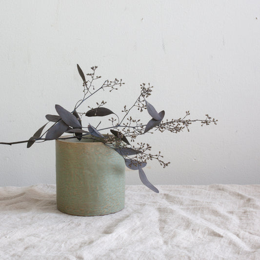 Green Stoneware Pot