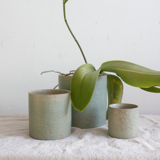 Green Stoneware Pot