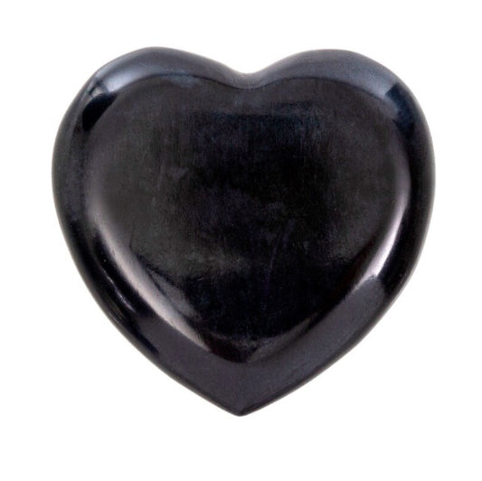 Black Skipping Stone Heart