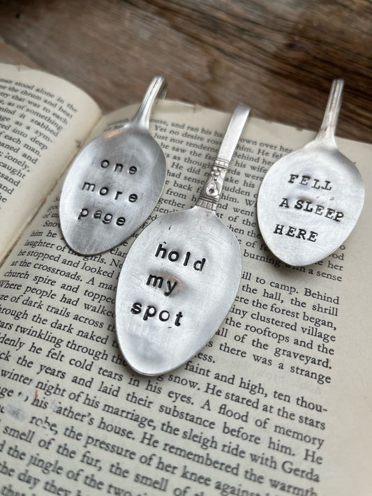 Hand Stamped Spoon Book Marker