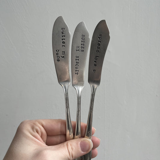 Hand Stamped Butter Knife