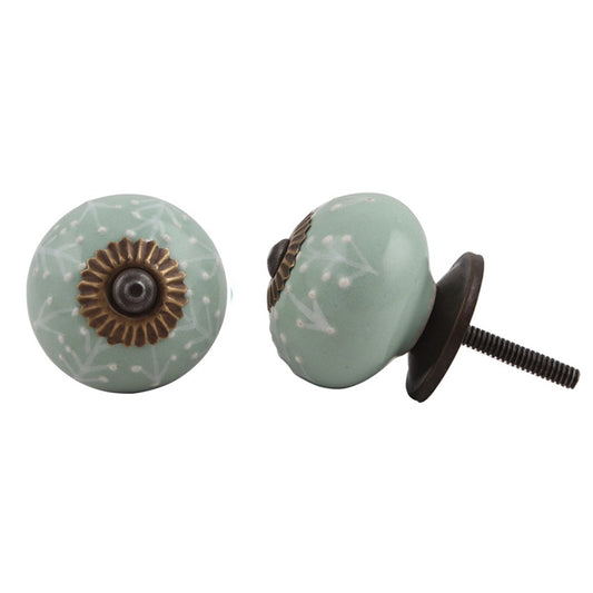 Hand Painted Sage Green Knob