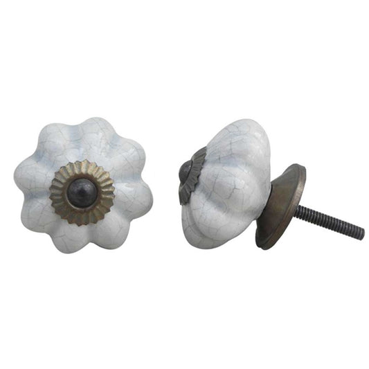 Knobs: Melon, Light Grey, Crackle, Antique finish