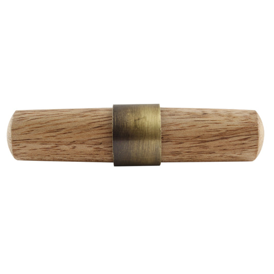 Knob: Wood + Metal Pull 2.75