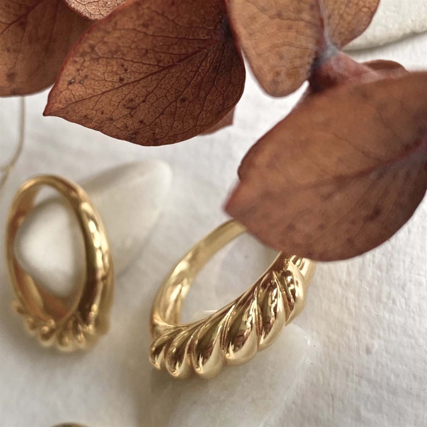 Textured Dome Gold Ring