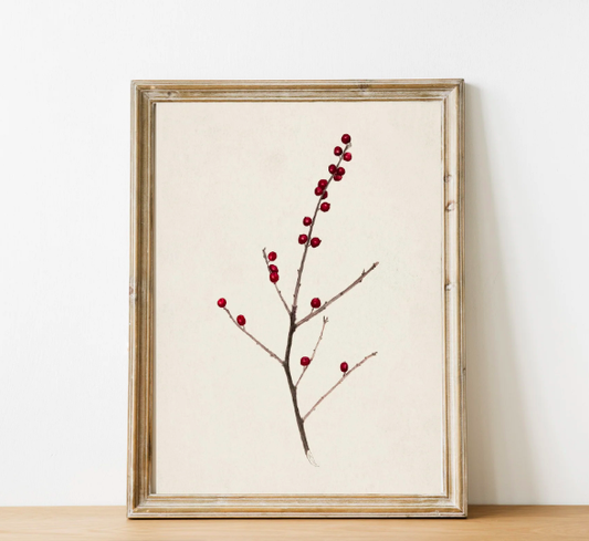 Vintage Print - Winter Berry 8 X 10