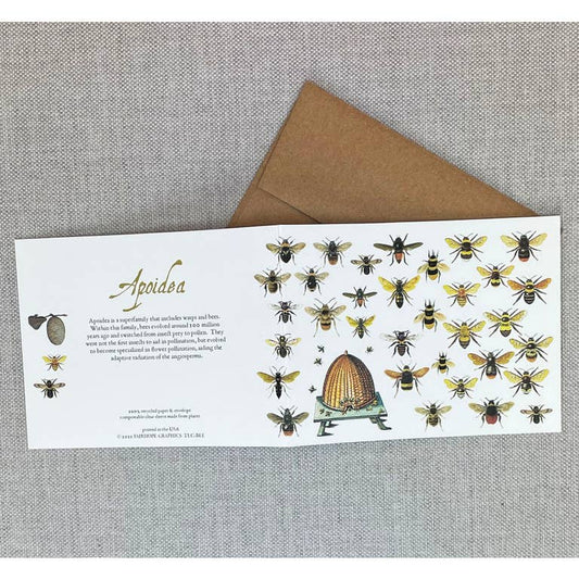 Card: Bees- 100% Recycled Paper