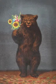 Postcard: Bear with Flowers