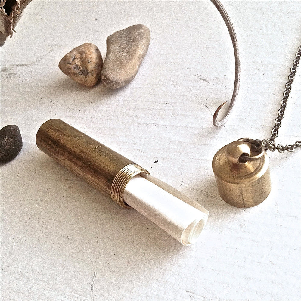 Brass Canister Pendant Necklace