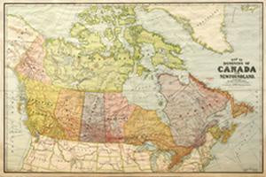 Postcard: Vintage Map Of Canada