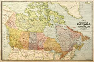 Postcard: Vintage Map Of Canada