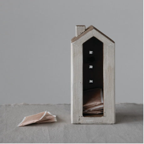 Wooden House Tea Bag Caddy